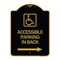 Signmission Accessible Parking on Right Arrow W/ Graphic, Black & Gold Aluminum Sign, 18" x 24", BG-1824-24355 A-DES-BG-1824-24355 - alternate 1